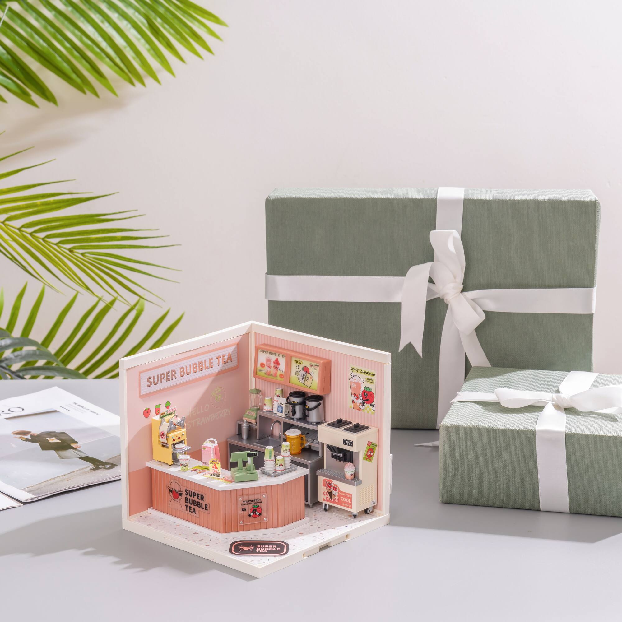 Rolife® Super Creator Double Joy Bubble Tea DIY Miniature Kit